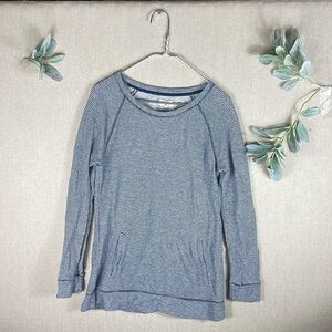 Lou & Grey > Striped Crew Neck Cotton Sweatshirt Small